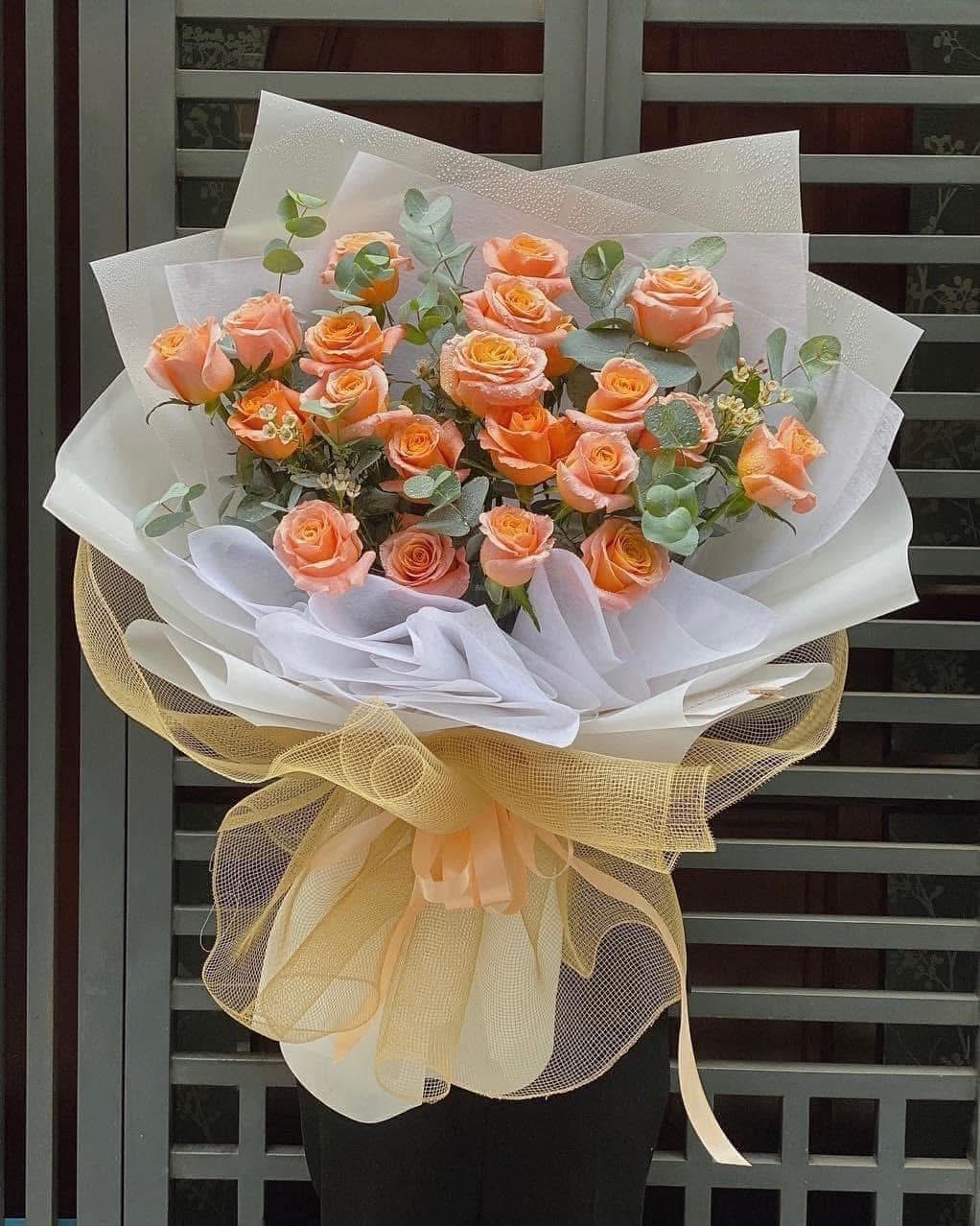 Bó hoa hồng cam tại Thủ Đức 