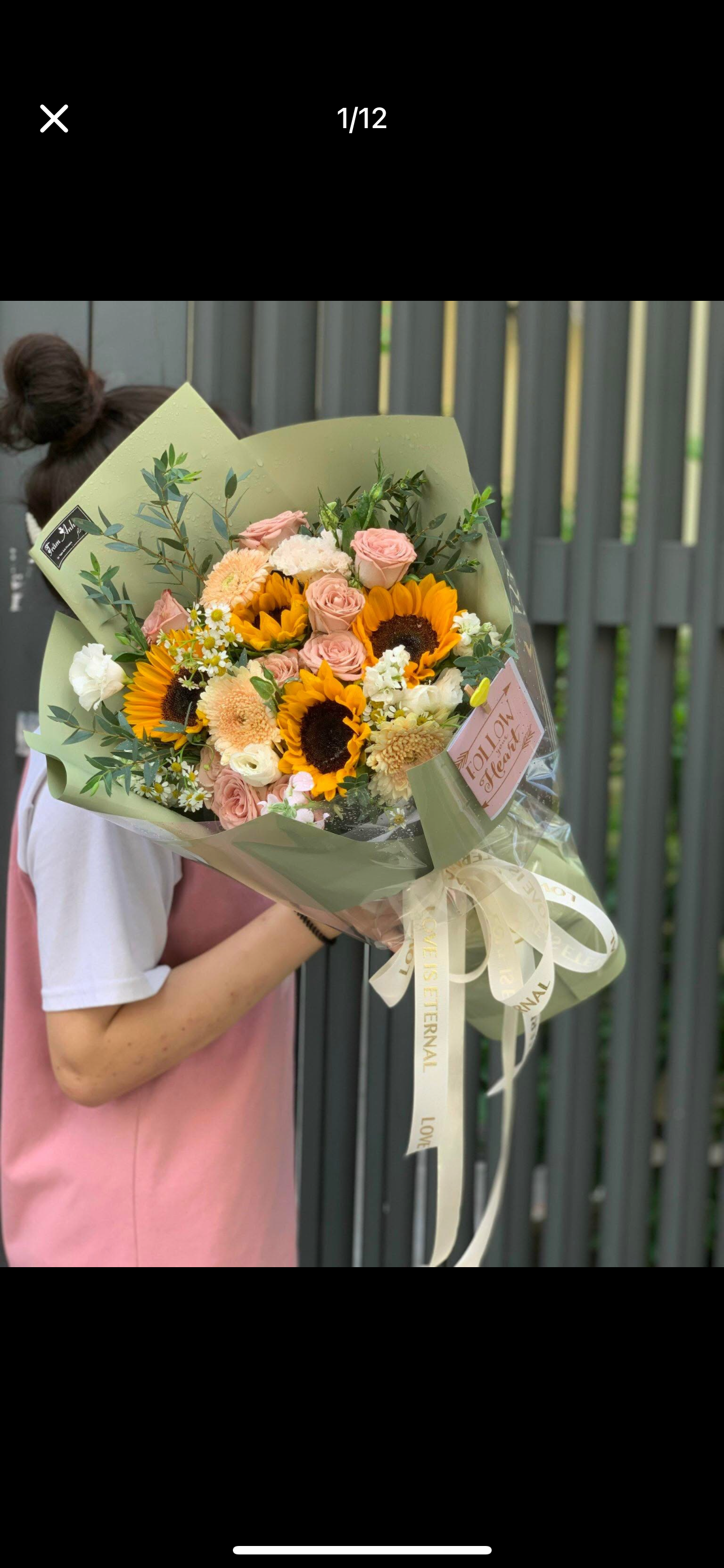 Bó hoa hướng dương mix hồng capuchino 