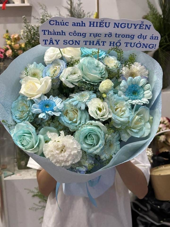 Bó hoa xanh dương Hàn Quốc 