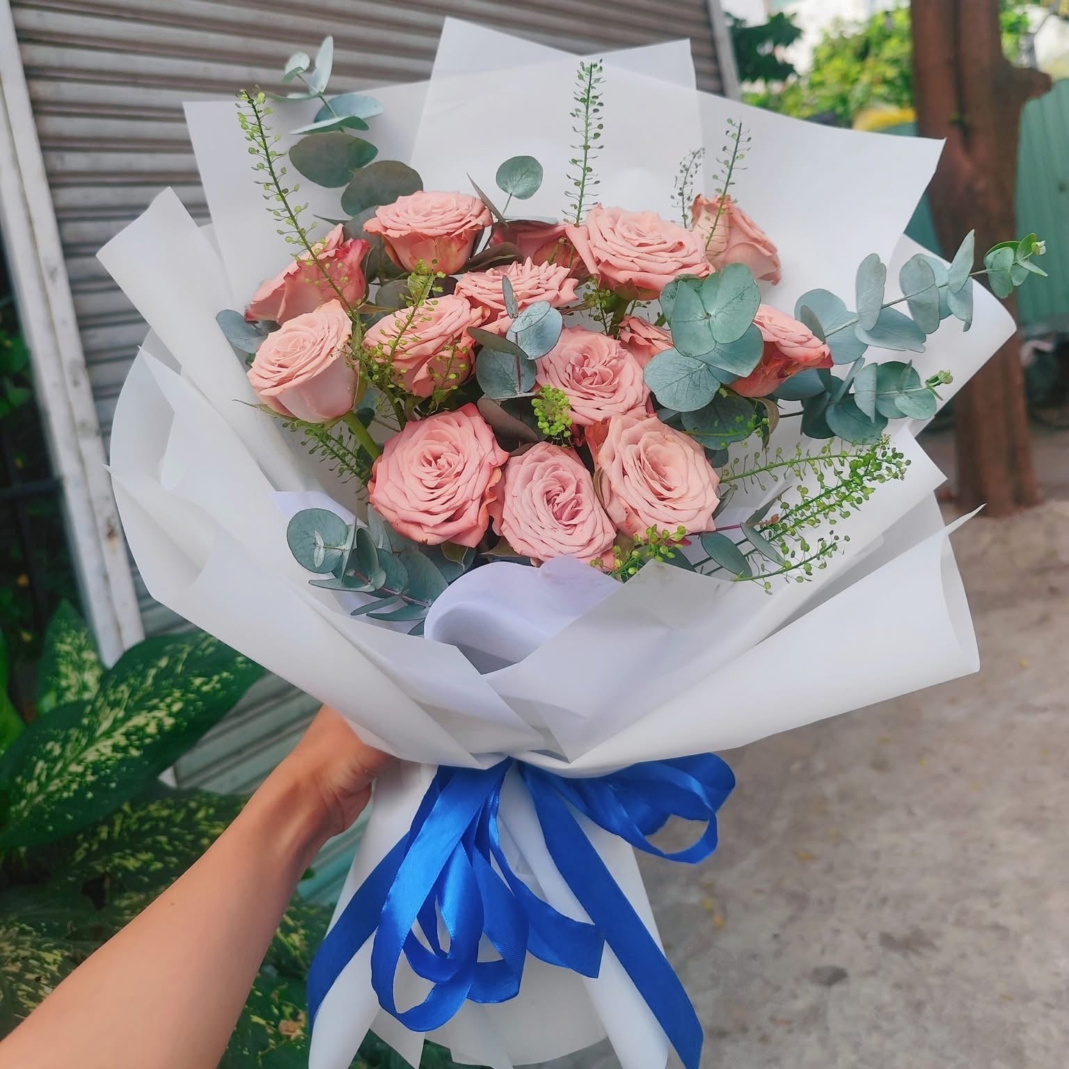 Bó hoa hồng capuchino 
