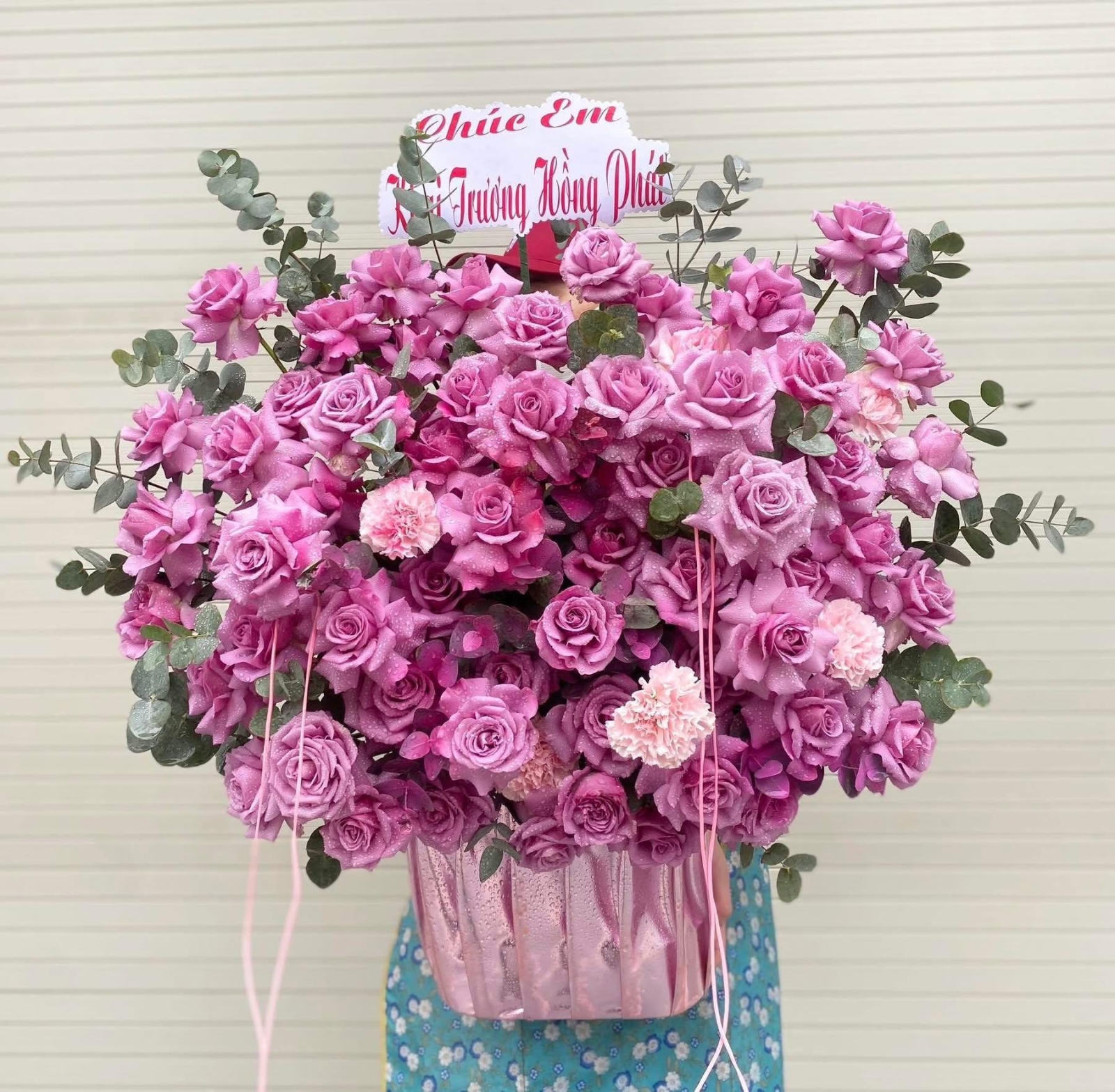 Giỏ hoa sinh nhật màu tím