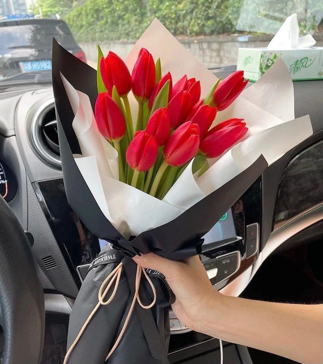 Bó hoa tulip đỏ