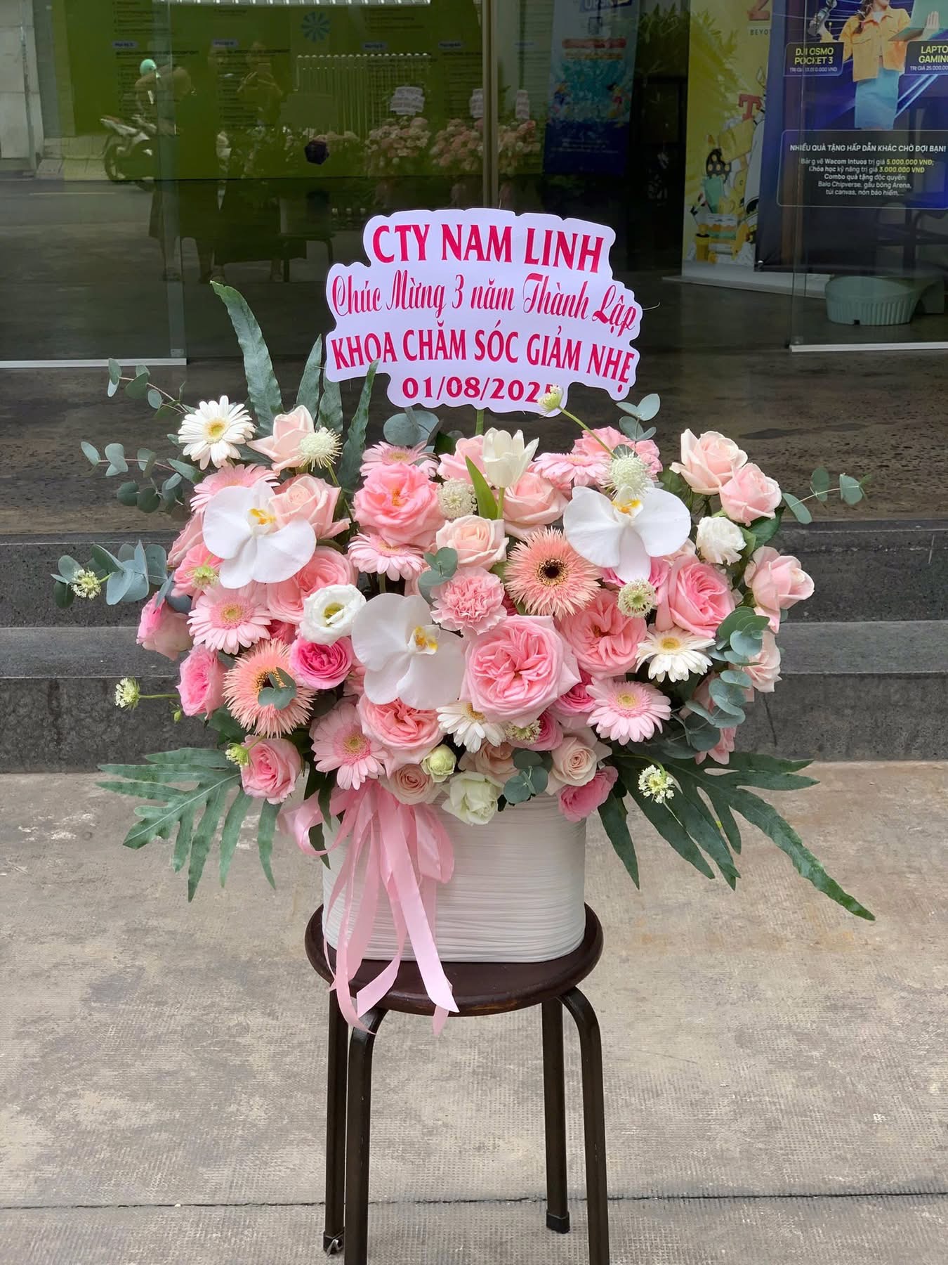 Giỏ hoa khai trương lan hồ điệp 