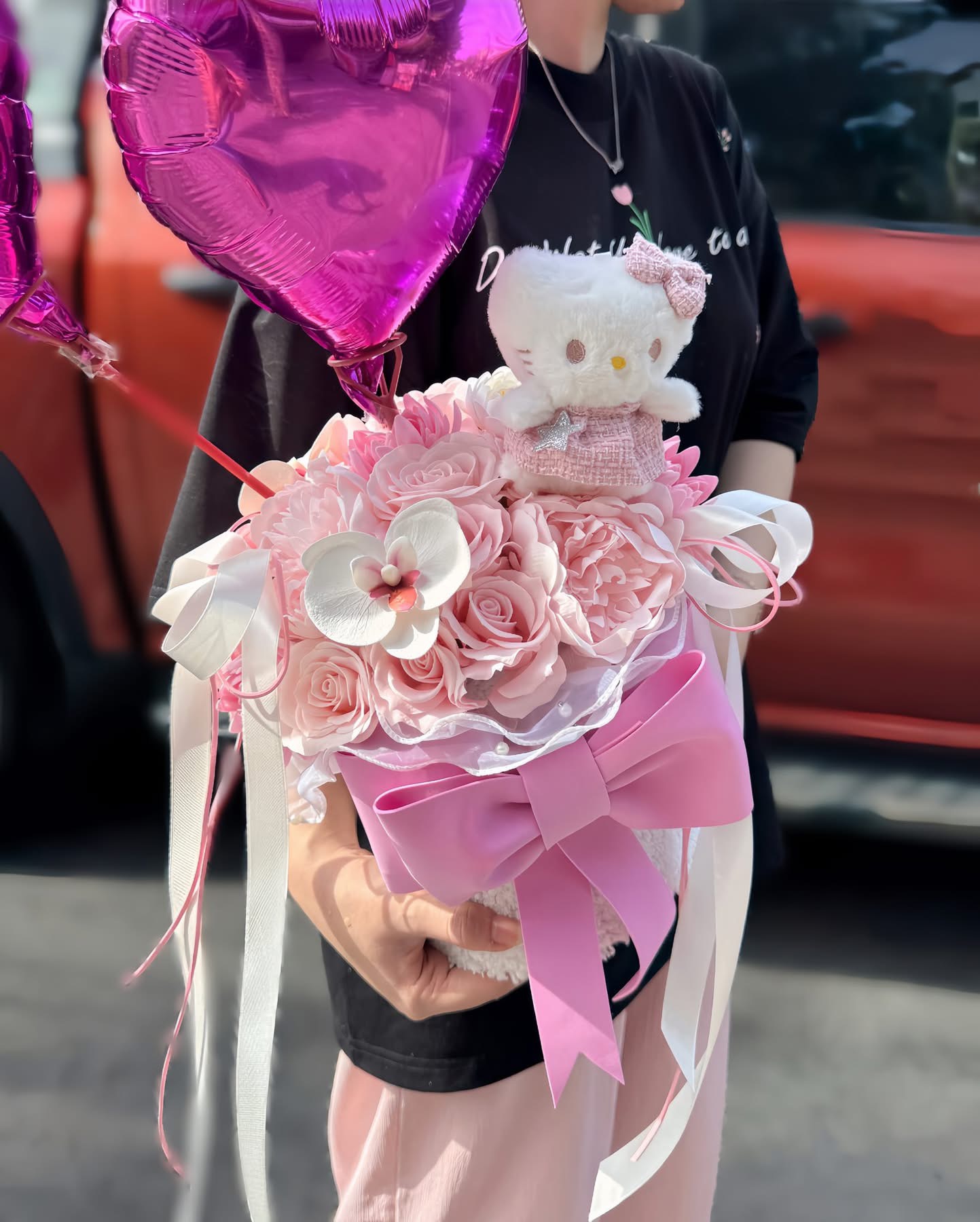 Hộp hoa sáp kèm gấu 