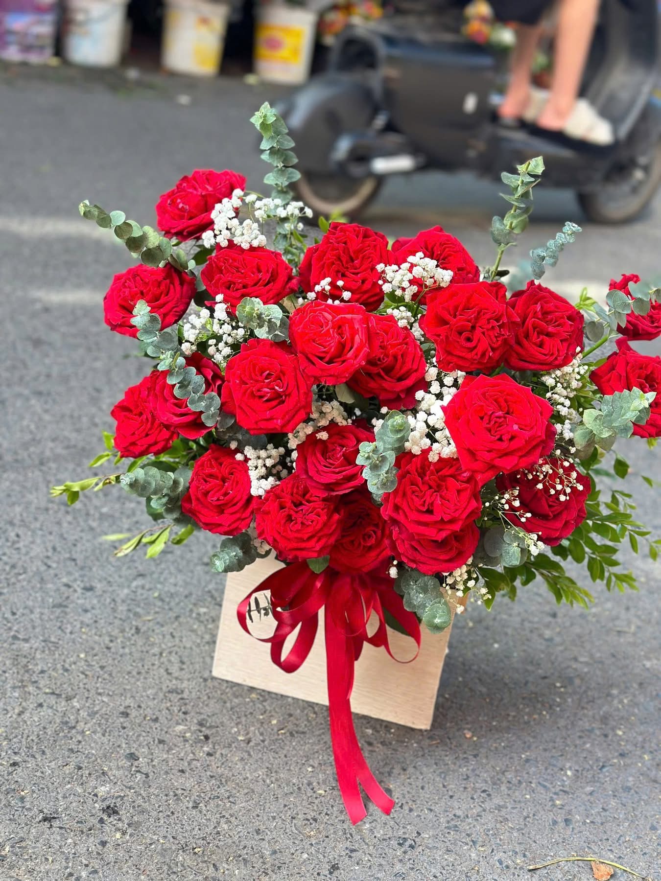 Giỏ hoa Hồng chúc mừng khai trương 