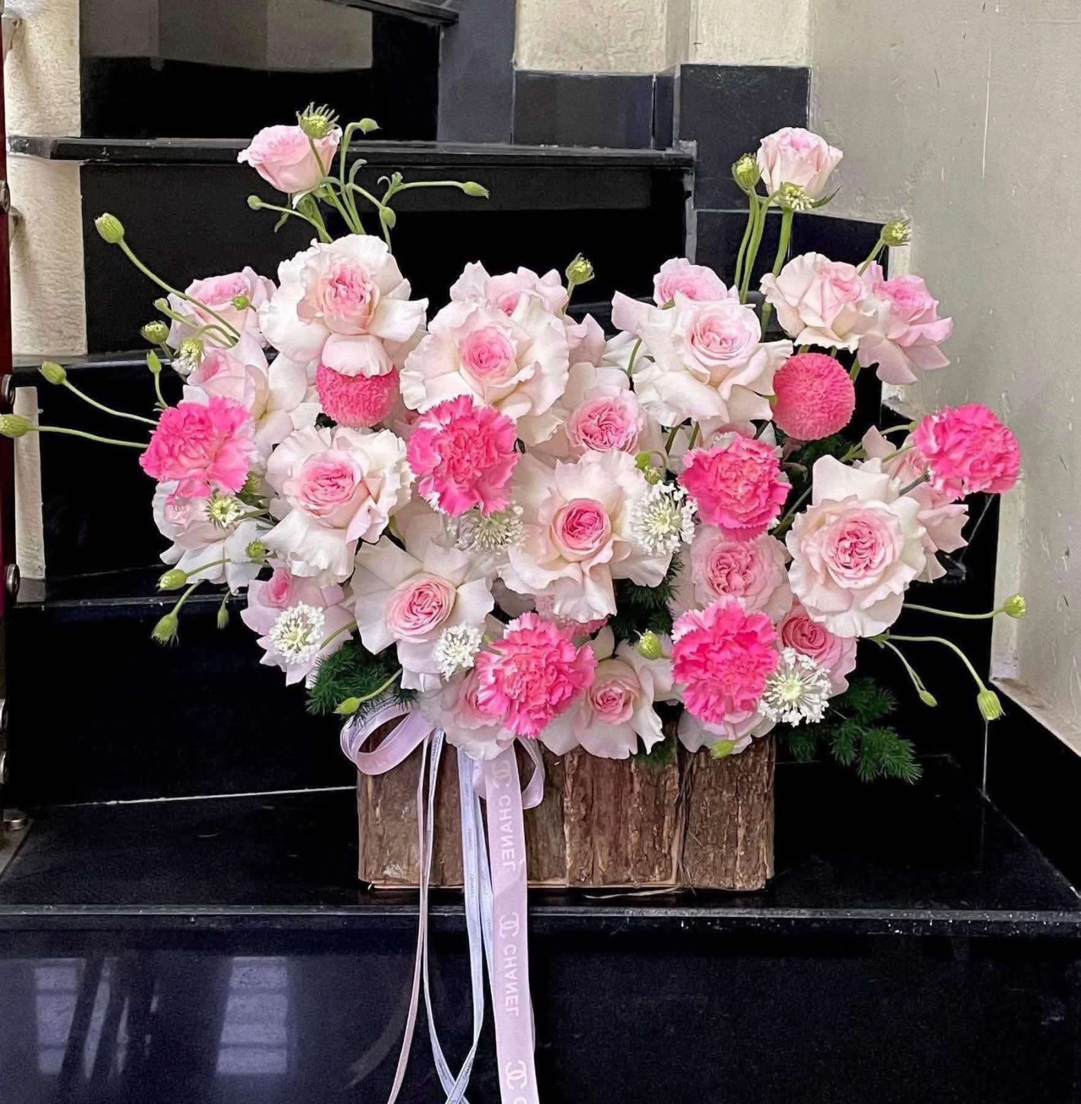 Giỏ hoa khai trương quận 12