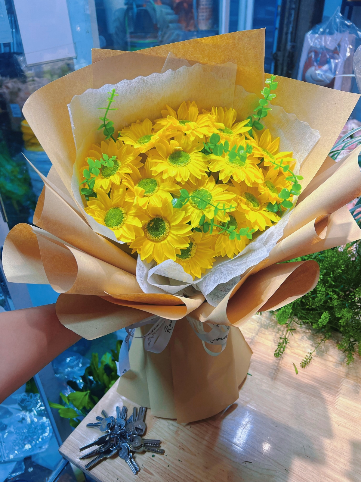Bó hoa tốt nghiệp nhuỵ xanh