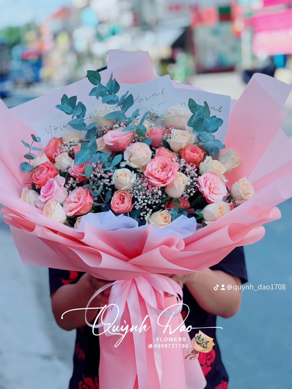 Bó hoa hồng mix tone cam tặng bạn 