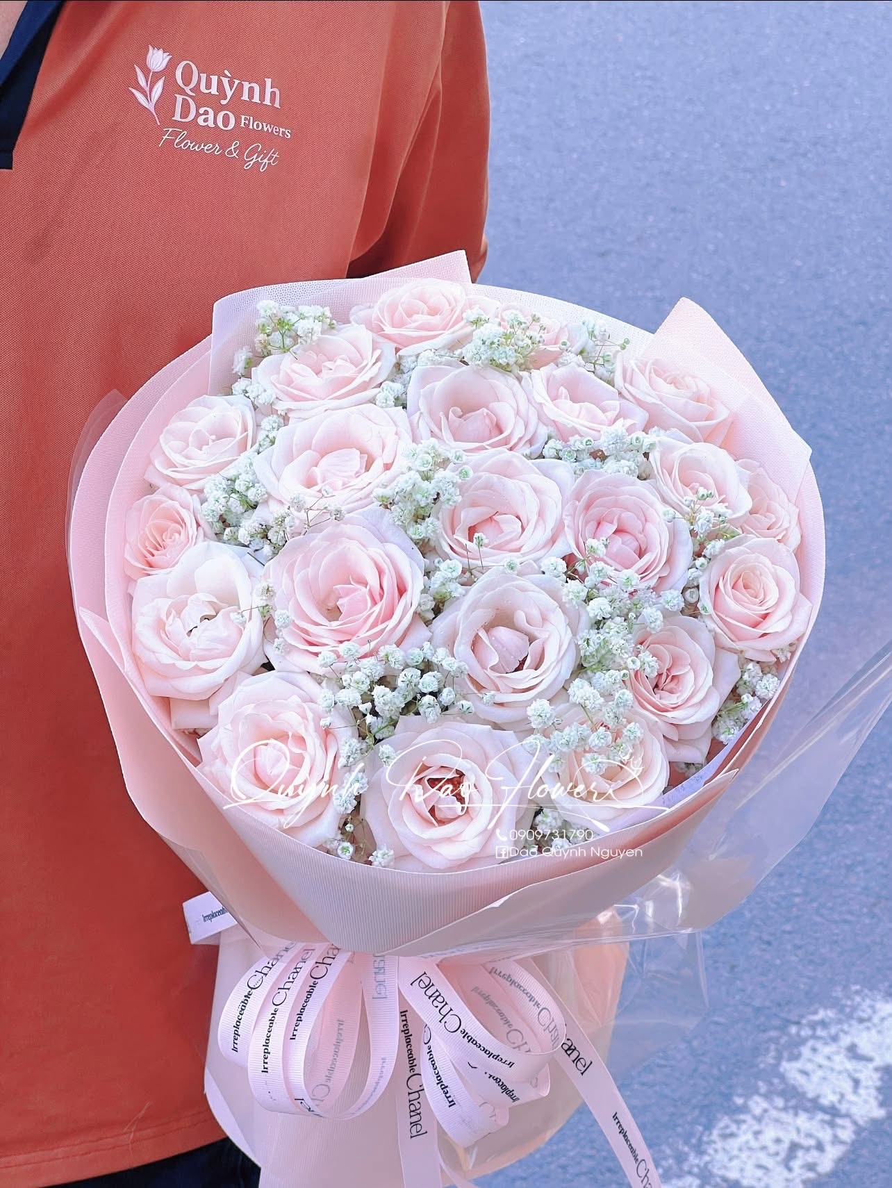 Bó hoa hồng kem quận 12 hcm
