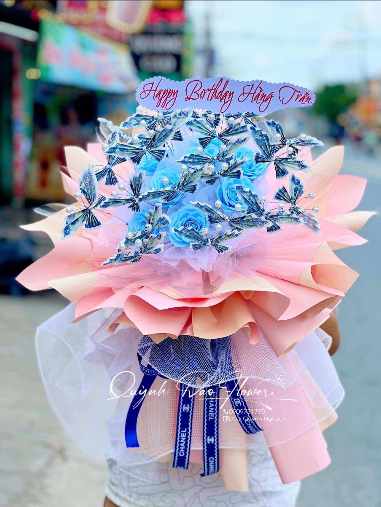 Bó hoa tiền bướm 5k mix hồng cao cấp tại Sài Gòn, Bình Dương 