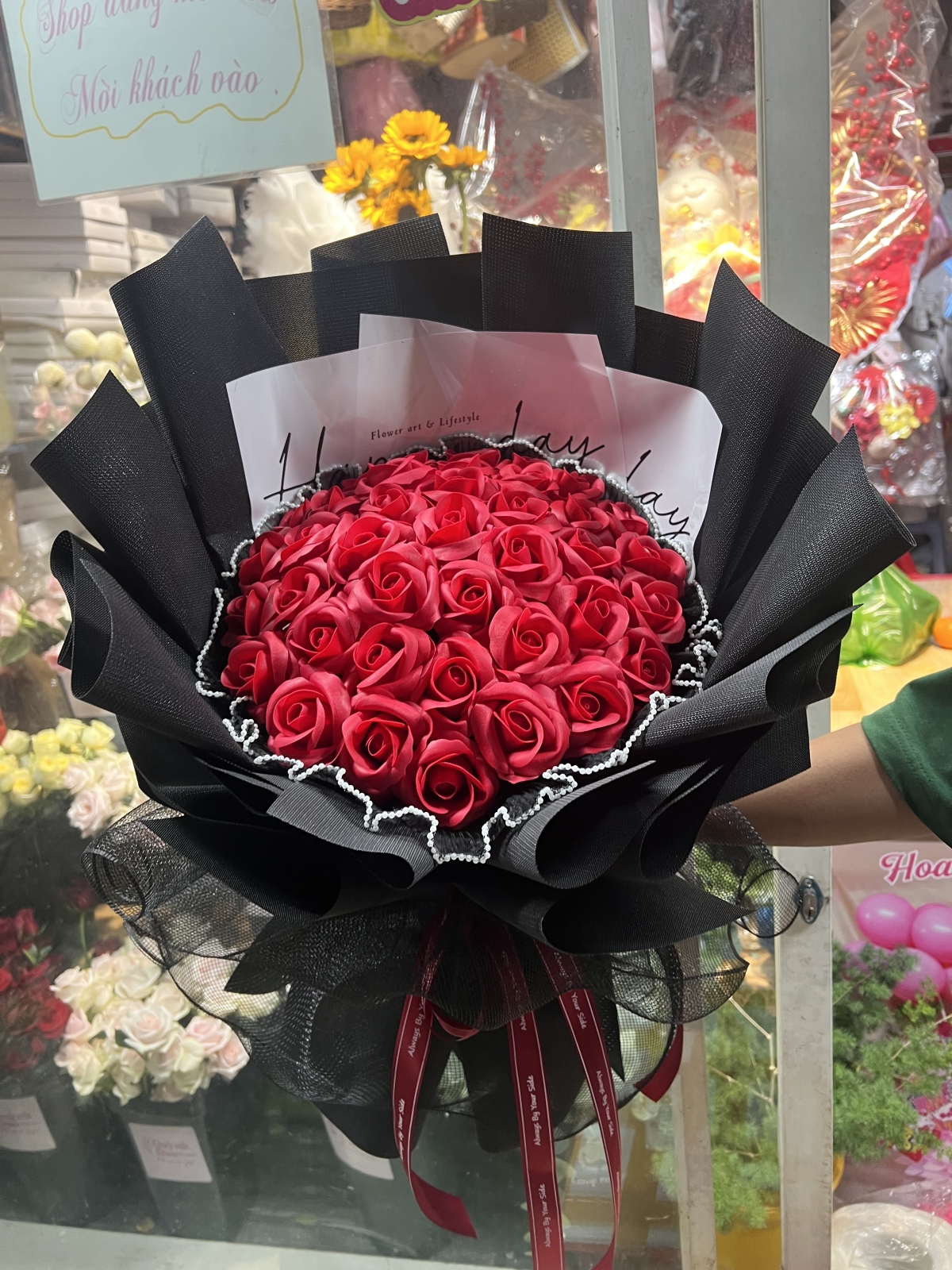 Bó hoa sáp đỏ cao cấp 36 bông