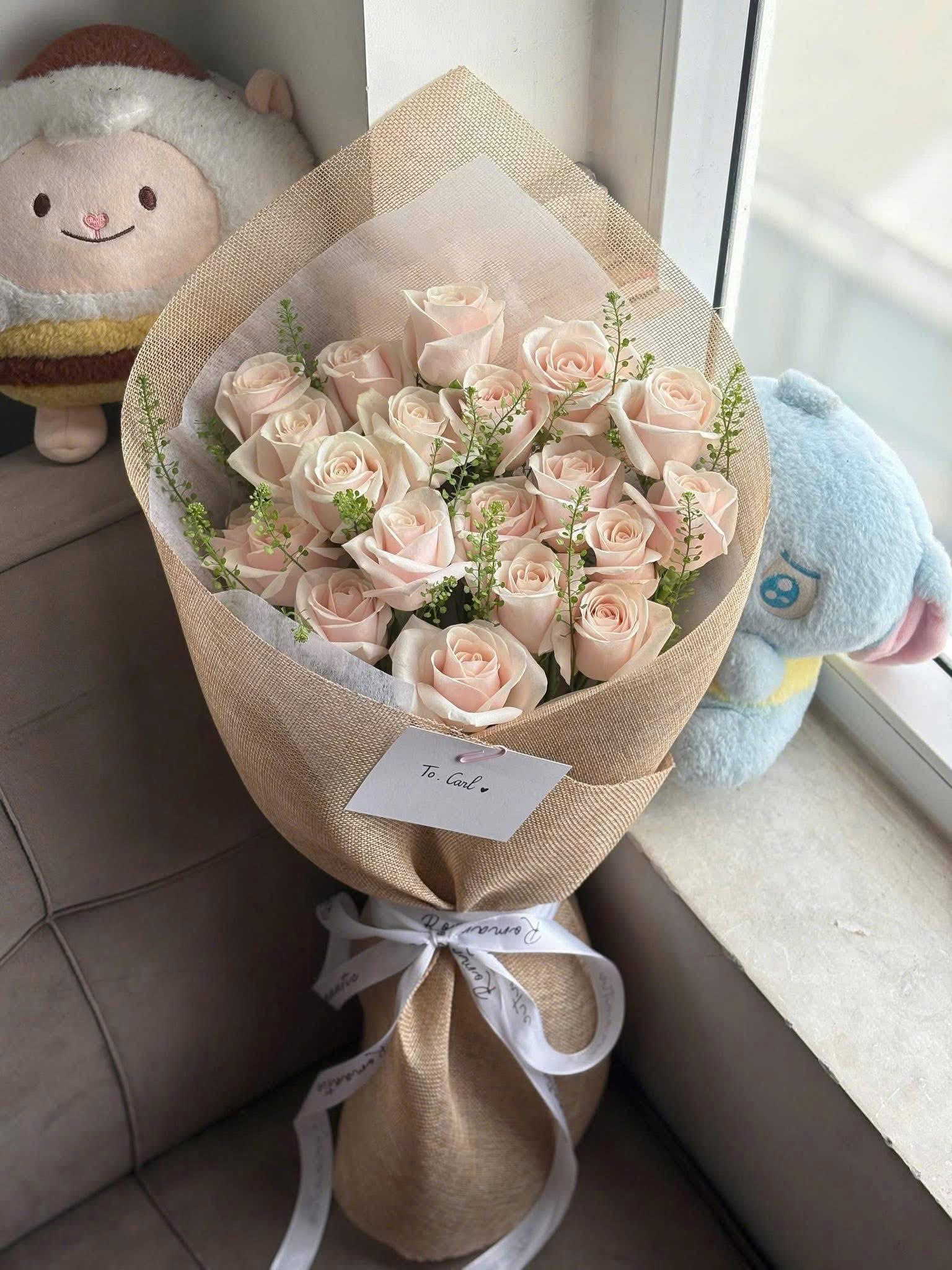 Bó hoa  hồng kem thủ Đức 