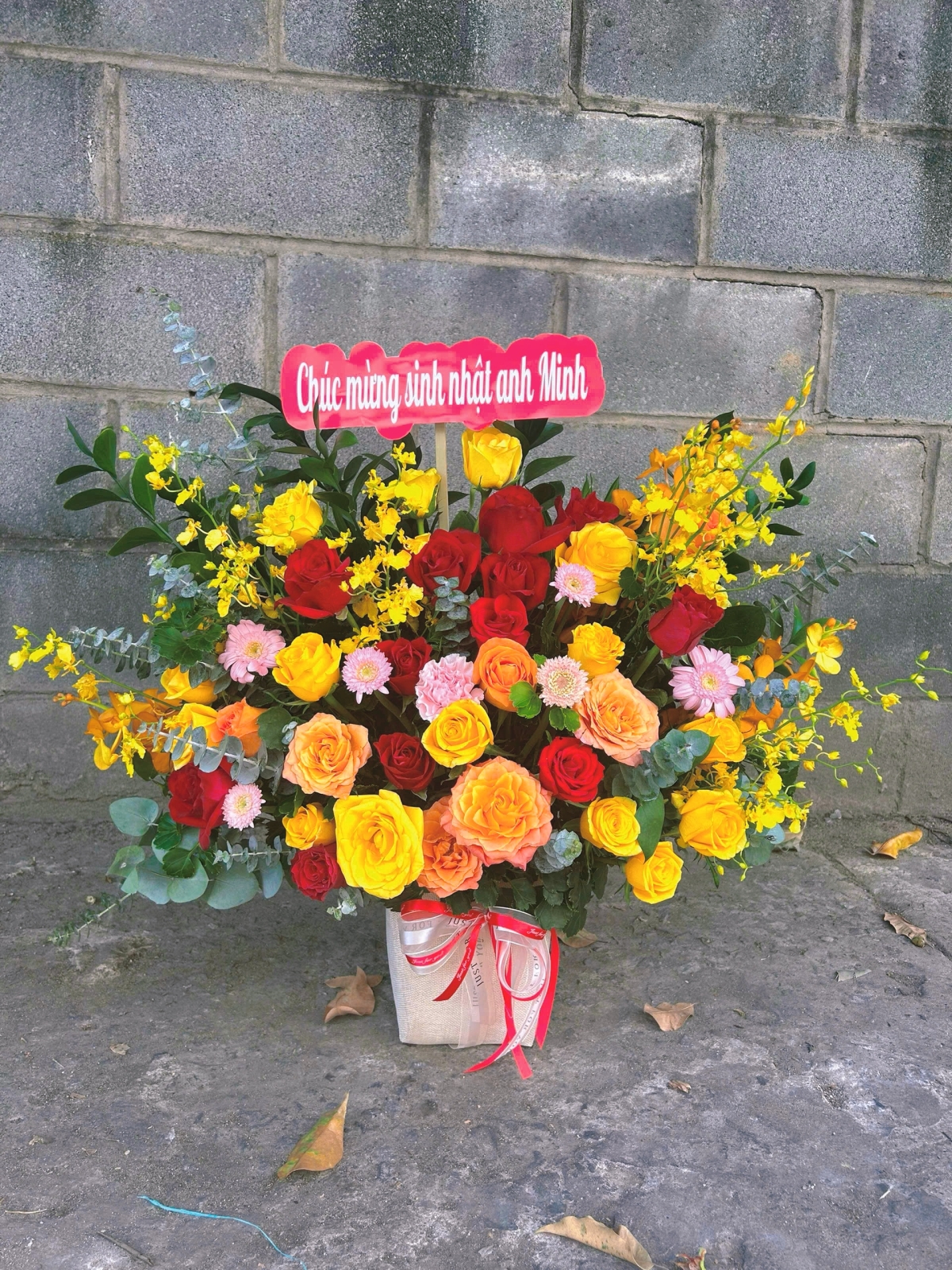 Giỏ hoa khai trương mĩ lan vũ nữ