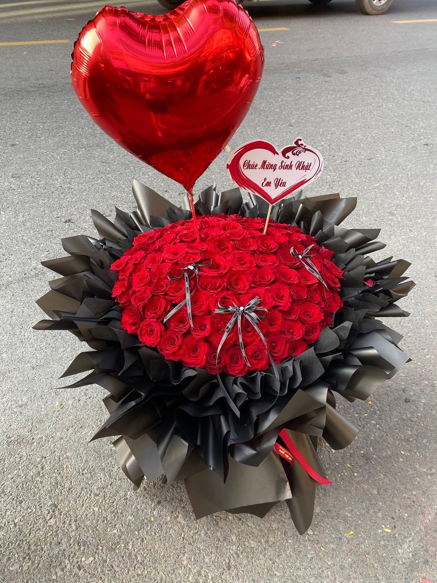 Bó hoa Hồng đỏ công chúa to đẹp 