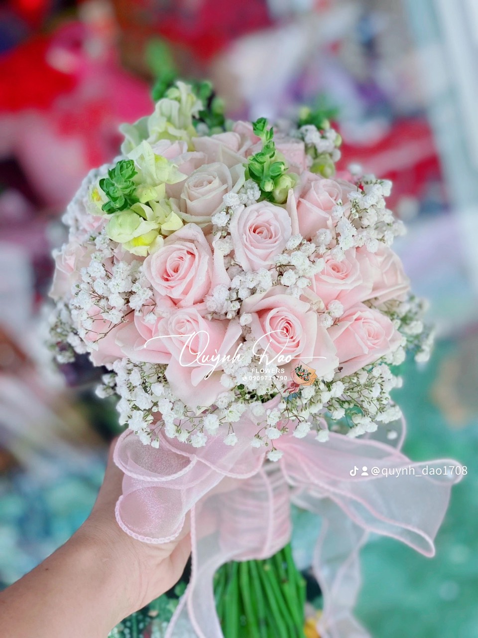 Hoa Cưới màu Hồng paster 