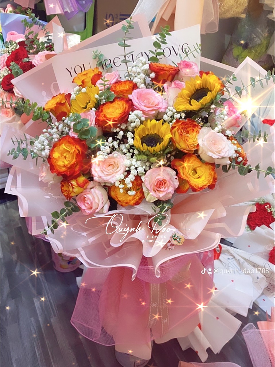 Hoa hướng dương tặng lễ mừng thọ bà 