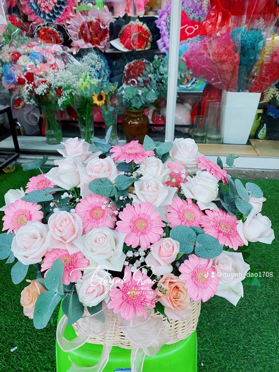 Hoa khai trương salon tóc 