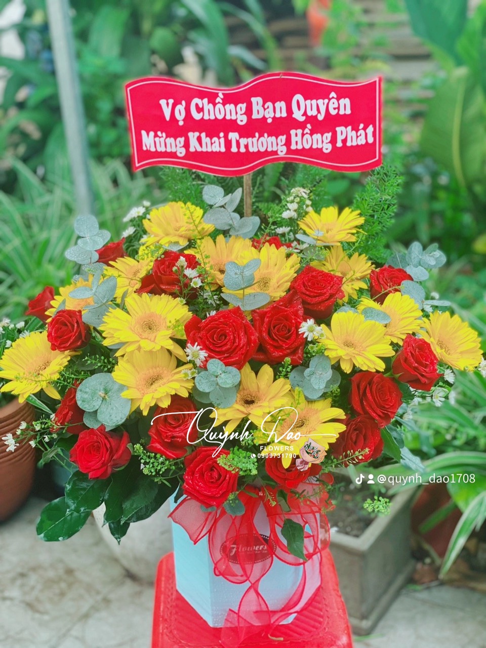 Hoa hai trương mừng vợ chồng bạn khai trương
