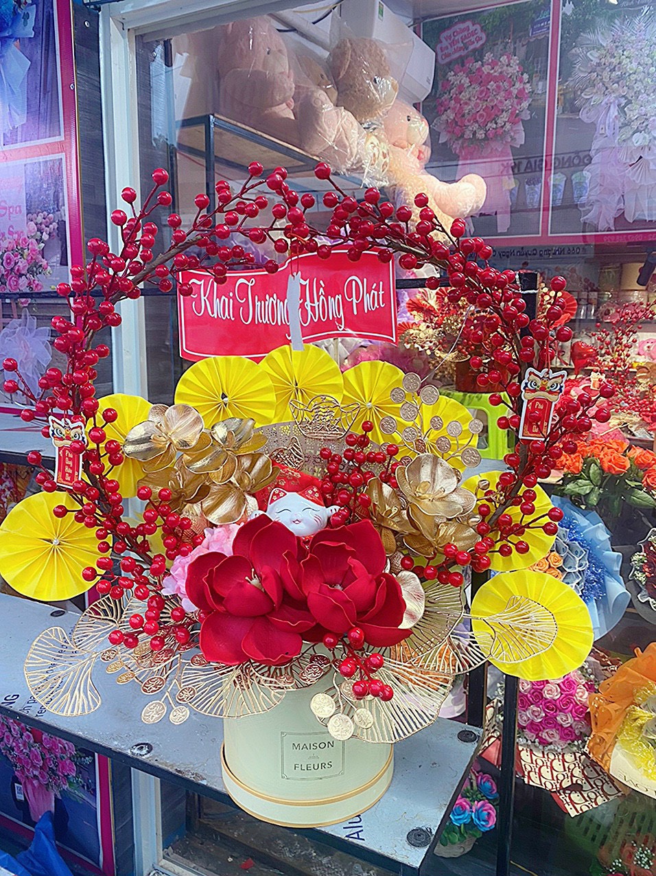 Giỏ mèo thần tài mừng khai trương