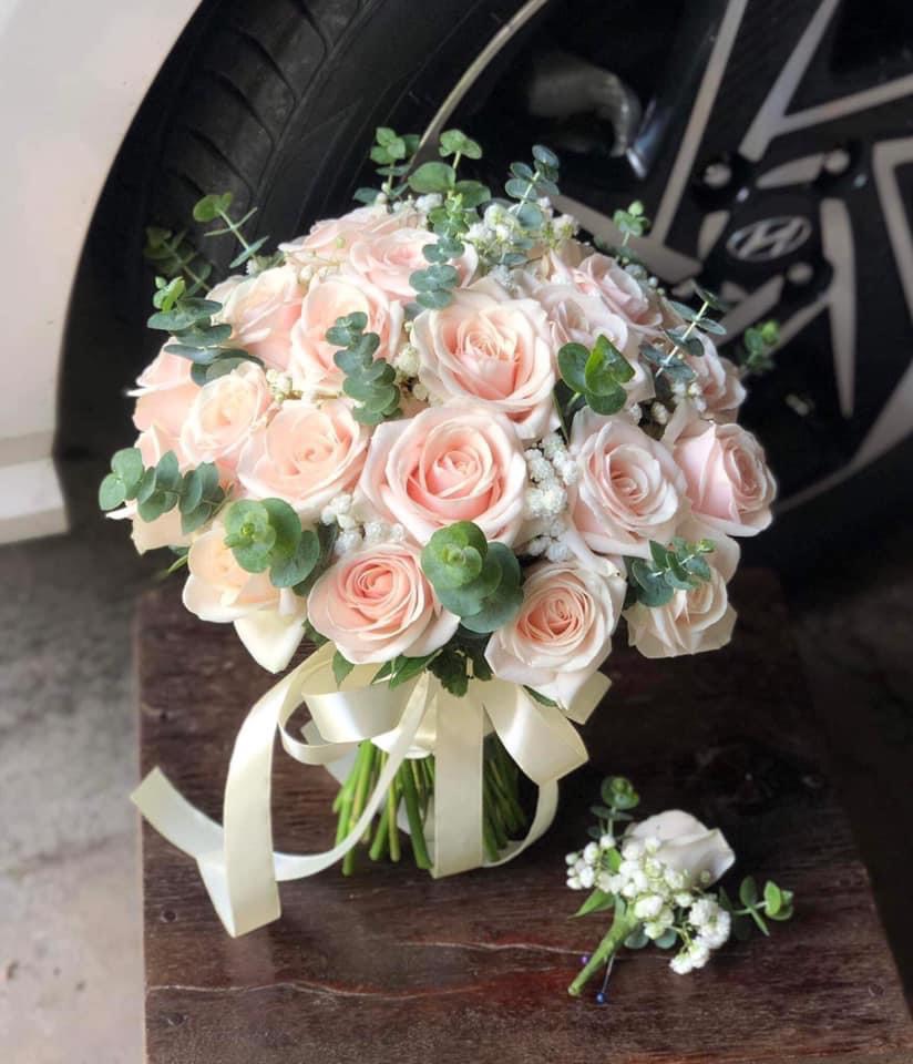 Hoa cưới tone Hồng nhẹ nhàng 