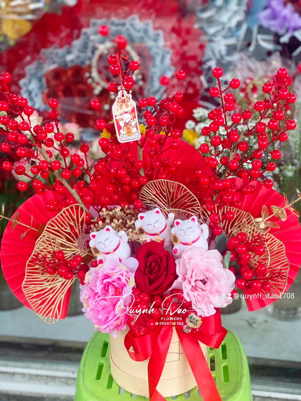 Tượng mèo thần tài mini