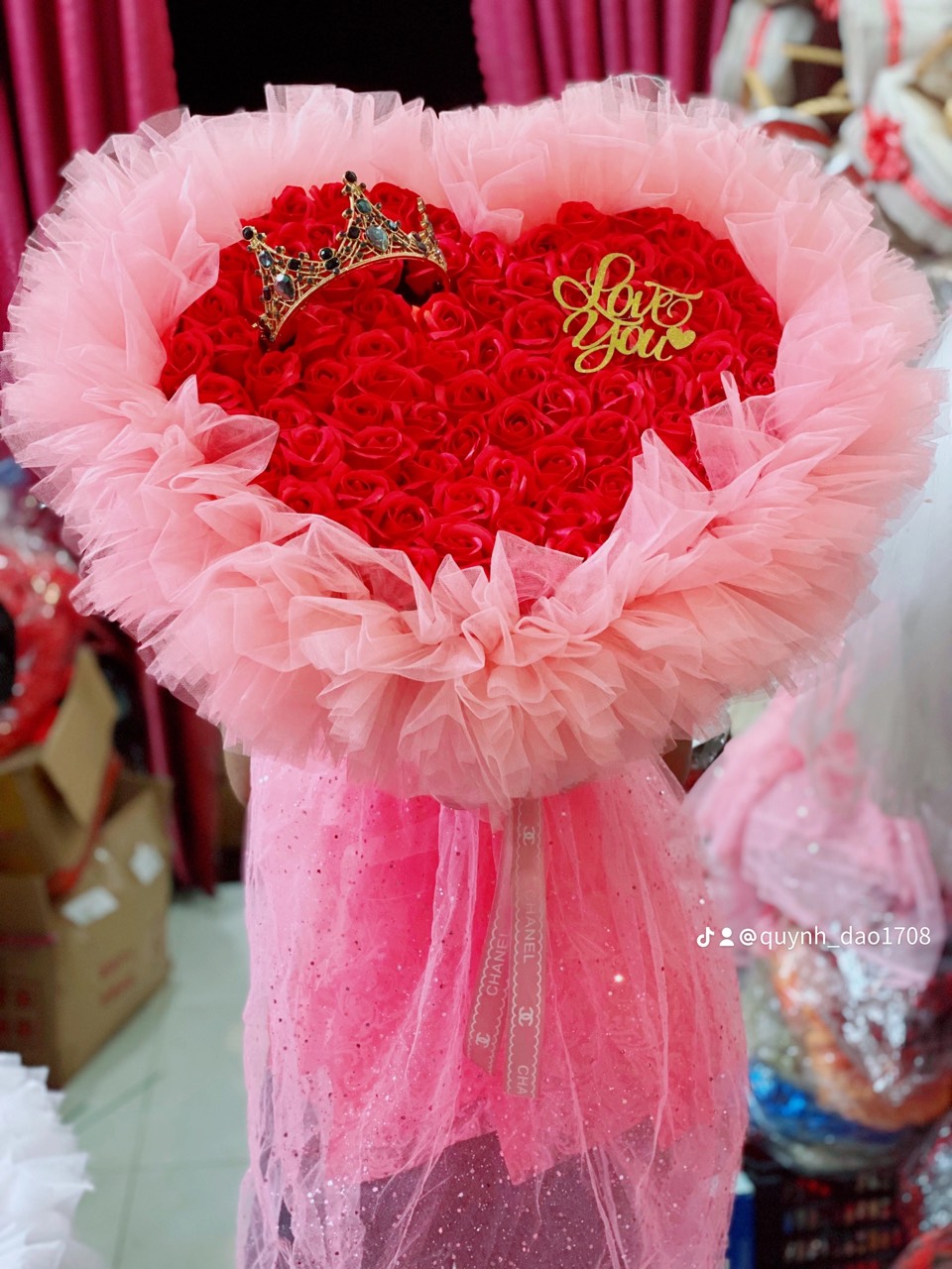 Bó hoa sáp trái tim giá rẻ thủ Đức 