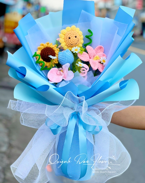 Bó hoa len nhỏ xinh tặng tốt nghiệp 