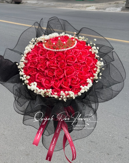 Bó hoa sáp 50 bông phôi lưới