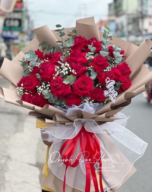 Bó hoa hồng đỏ ohara to đẹp 