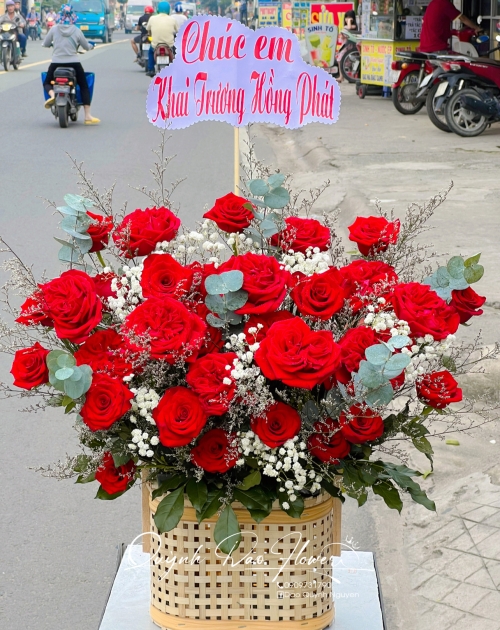 Giỏ hoa Hồng đỏ