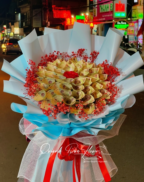 Bó hoa tien 10k tặng mẹ