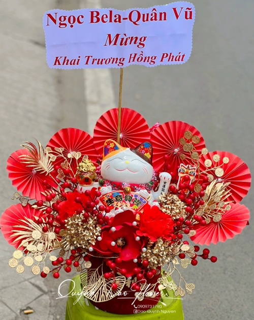 Mèo thần tài khai trương hồng phát 