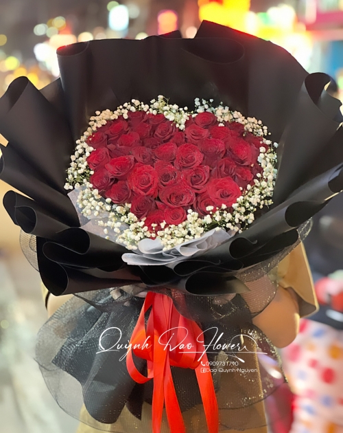 Bó hoa trái tim 40 bông 