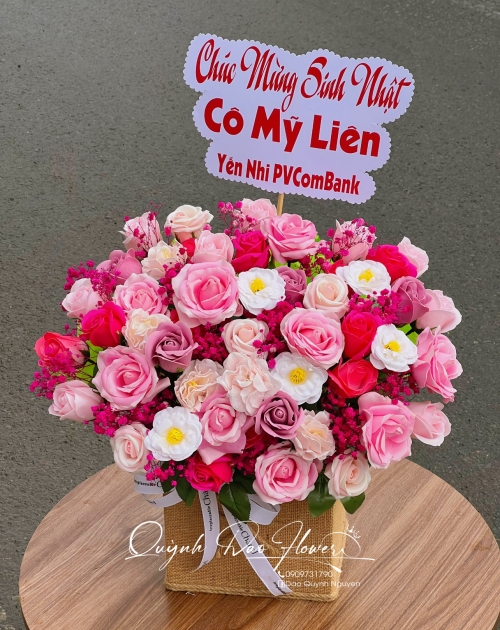 Giỏ hoa sáp cao cấp tặng khai trương 