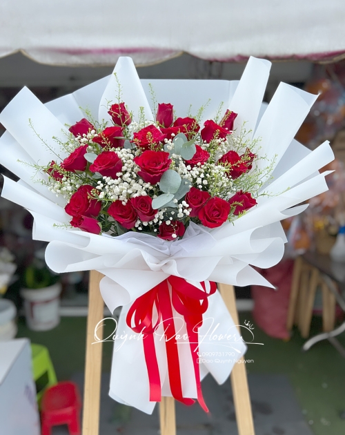 Bó Hồng 25 bông giá rẻ, giao hàng toàn quốc 