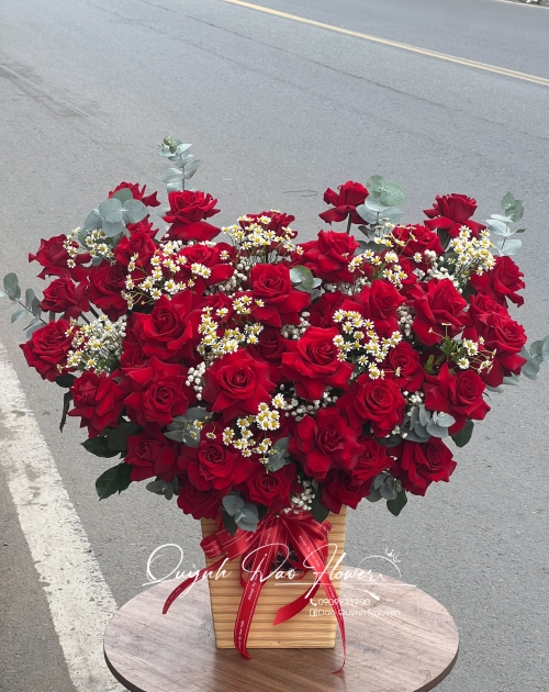 Giỏ hoa to trái tim tặng sinh nhật, khai trương tại quận 12, bình thạnh