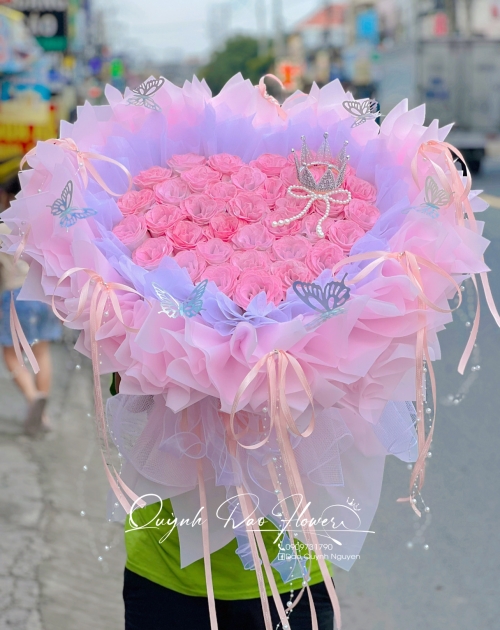 Bó hoa công chúa tone Hồng  to đẹp 