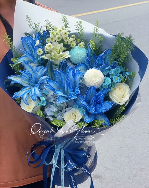Bó hoa ly kép xanh dương thủ Đức hcm