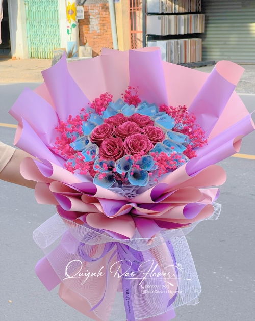 Bó hoa tiền 20k thuận an, bình dương 