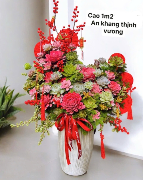 Chậu sen đá an khang thịnh vượng 