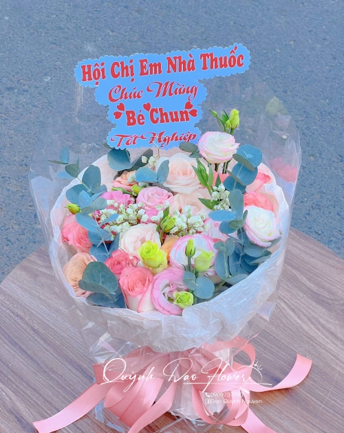 Bó hoa  tone Hồng kiểu Hàn