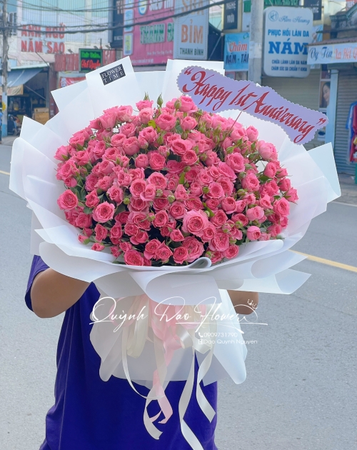 Bó hoa hồng baby Sofia màu hồng 