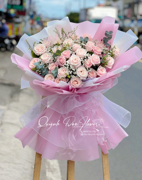 Bó hoa màu hồng to đẹp 