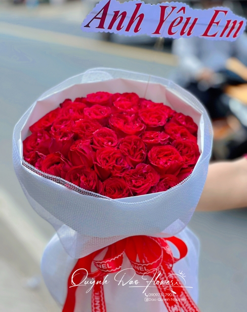 Bó hoa hồng ohara 30 bông kiểu Hàn