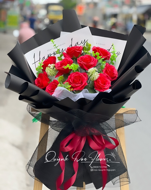 Bó hoa hồng sáp cao cấp 10 bông 