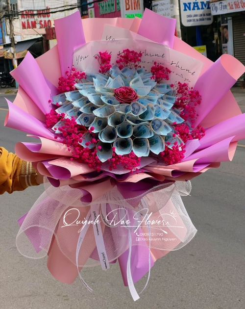 Bó hoa tiền 20k to đẹp ngày lễ, tặng mẹ