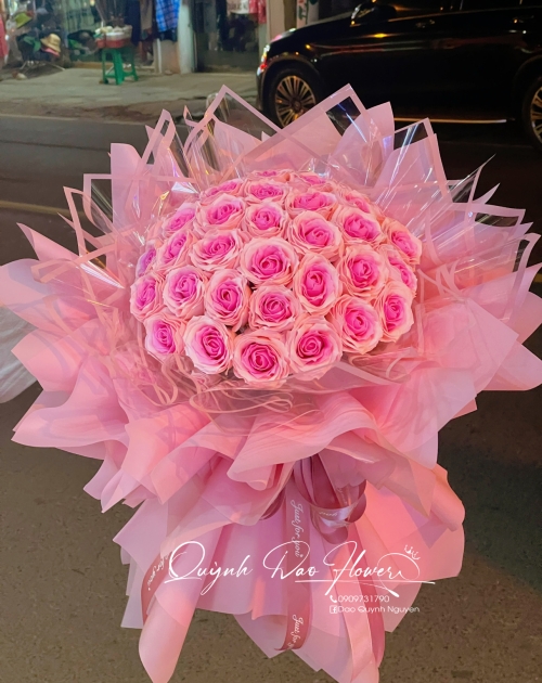 Bó hoa sáp cao cấp công chúa tone Hồng 