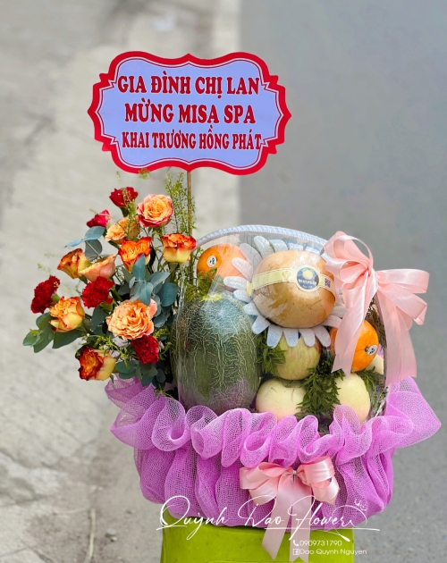 Giỏ trái cây giá rẻ tặng khai trương 