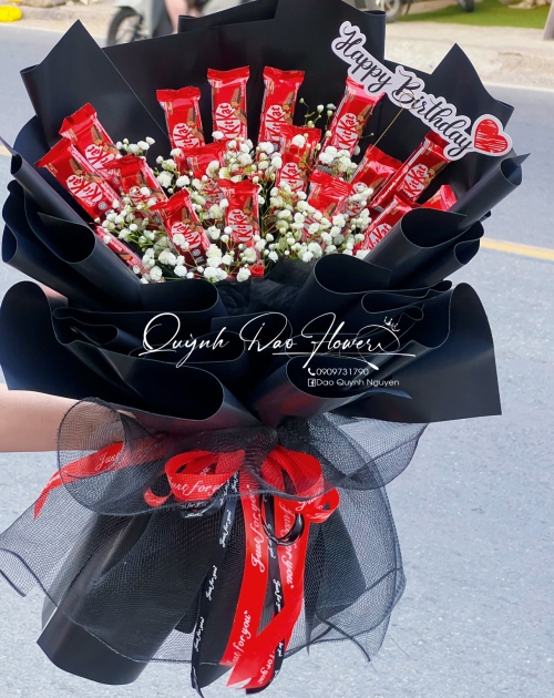 Bó hoa so co la kitkat, hoa valentines 