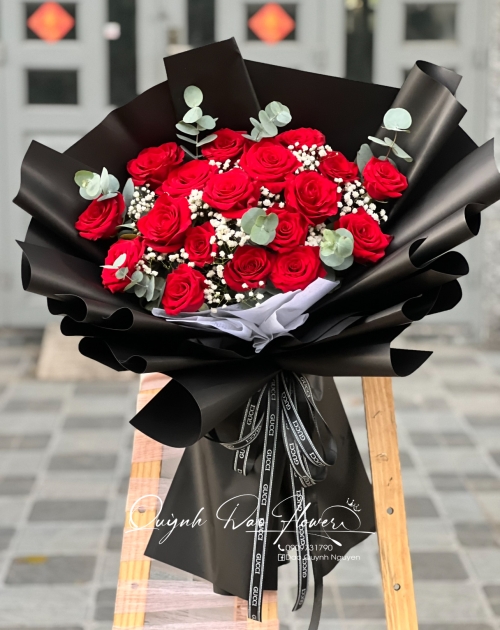 Bó hoa hồng đỏ Huyền bí 